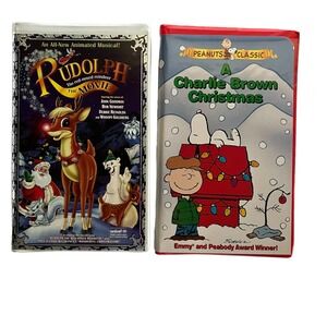Bundle of 2 VHS Classic Christmas Specials Rudolph and Charlie Brown NWOT